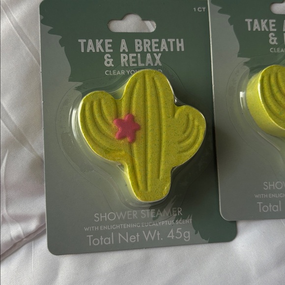 Cactus Shower Steamer - Green with Pink Flower set of five - Picture 2 of 2